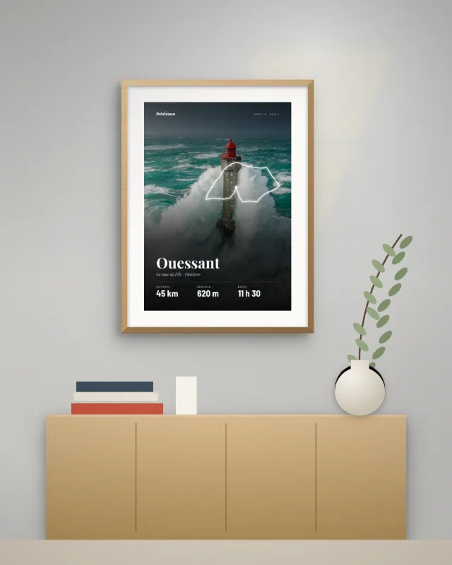 Poster Printrace : Le tour de Ouessant, avec la Jument en fond. Mon GPX préféré